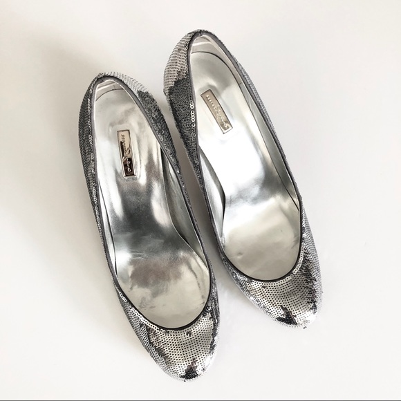 REPORT Signature Silver Sequin Heels / Pumps - Picture 4 of 8